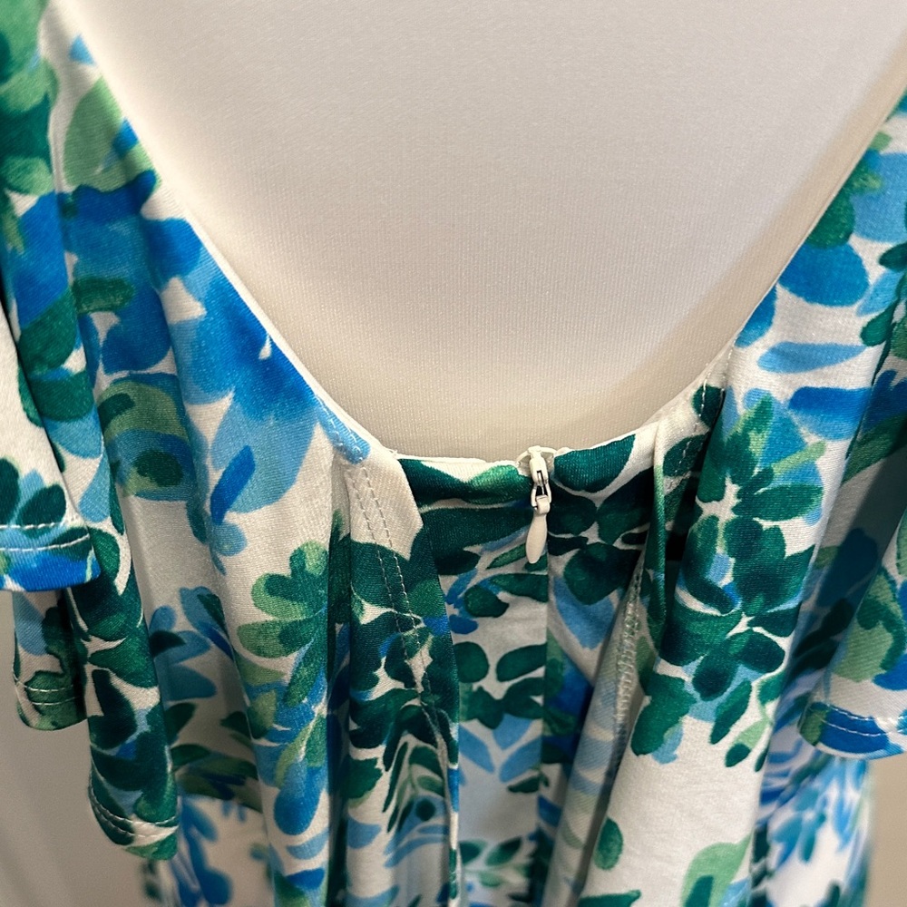 Mes Amies Boutique Floral Midi Dress in Blue and Green - Picture 5 of 7